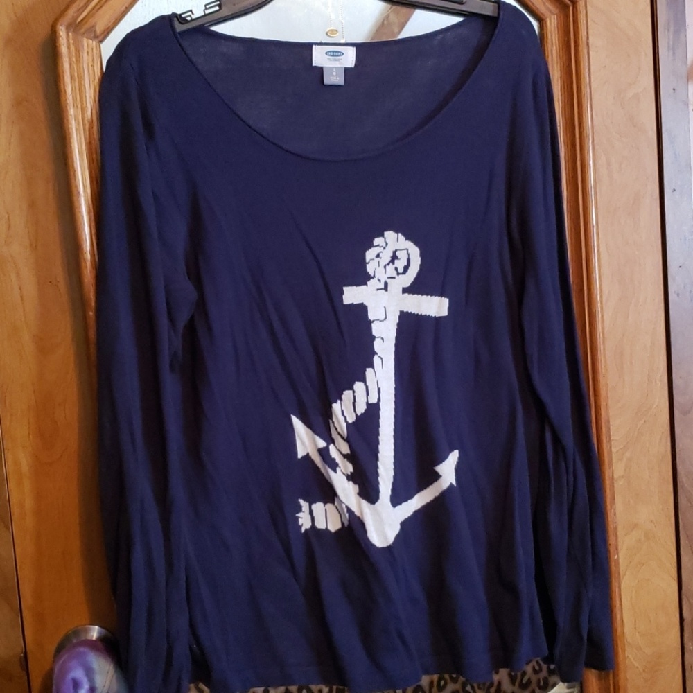 Nautical Anchor Sweater Top